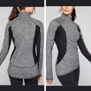 Athleta colorblock running wild half zip top